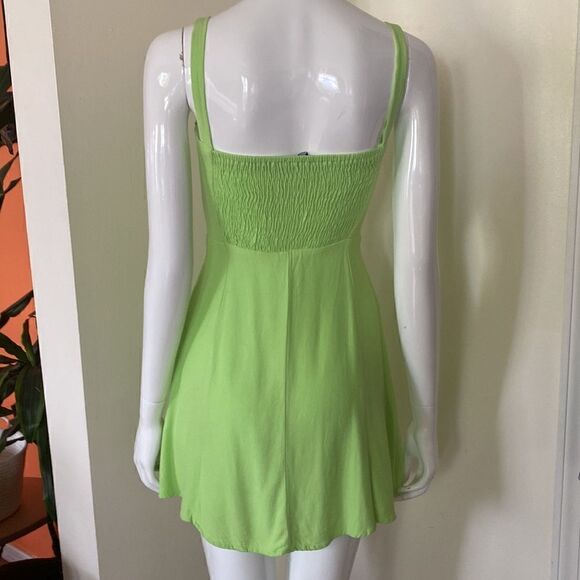 ZARA Bustier Mini Neon Chartreuse Green Dress Size Small - Picture 8 of 14